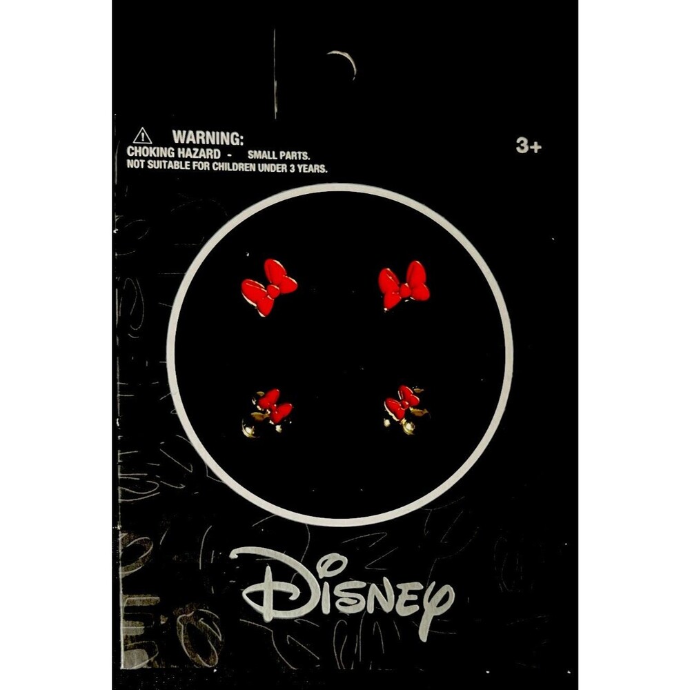 DISNEY 2025 Minnie Mouse Jewelry earrings 2 pair in a pk / Minnie necklace/Gifts